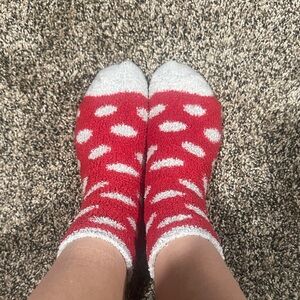 Playful Red and White Polka Dot Socks